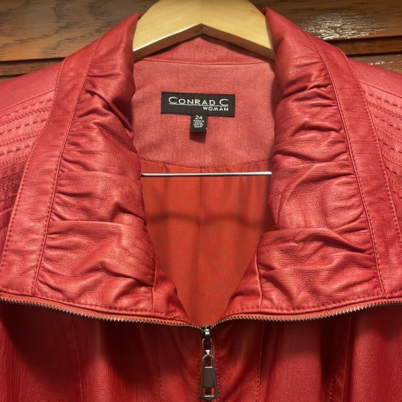 Vintage faux-leather women’s jacket Size 24 - Picture 2 of 5